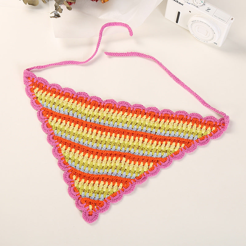 Hand Crochet Rainbow Bandana-CALLISTARI