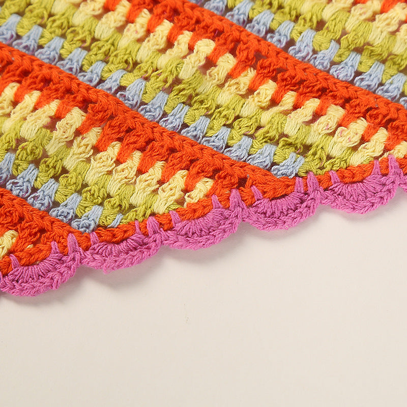Hand Crochet Rainbow Bandana-CALLISTARI