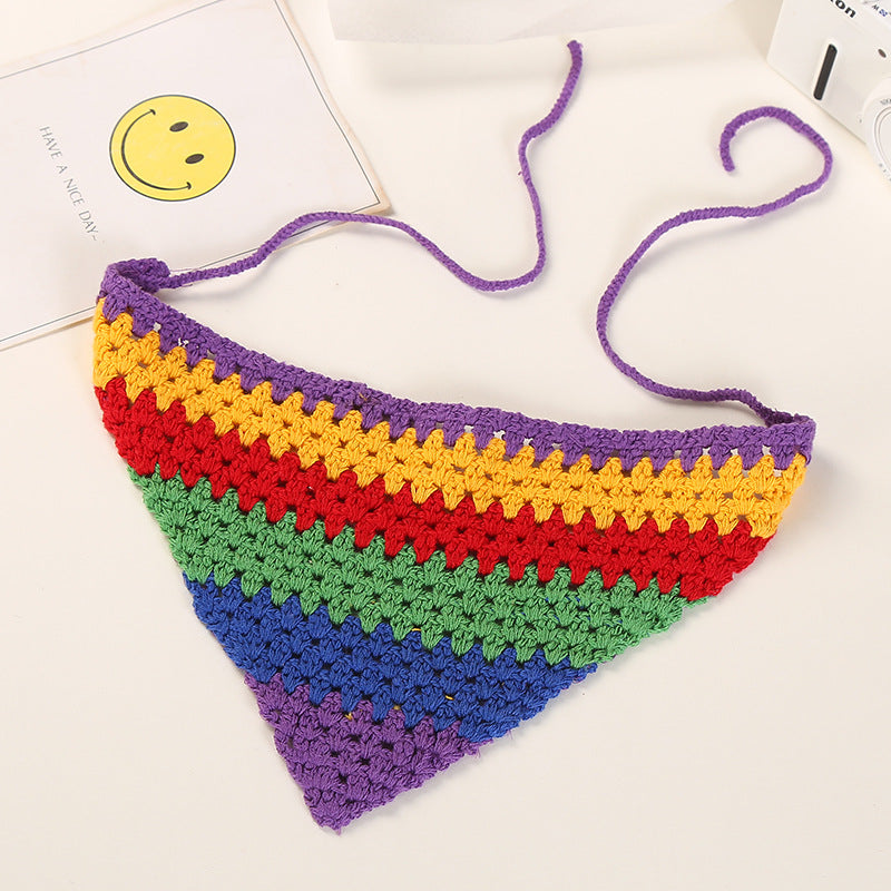 Hand Crochet Rainbow Bandana-CALLISTARI