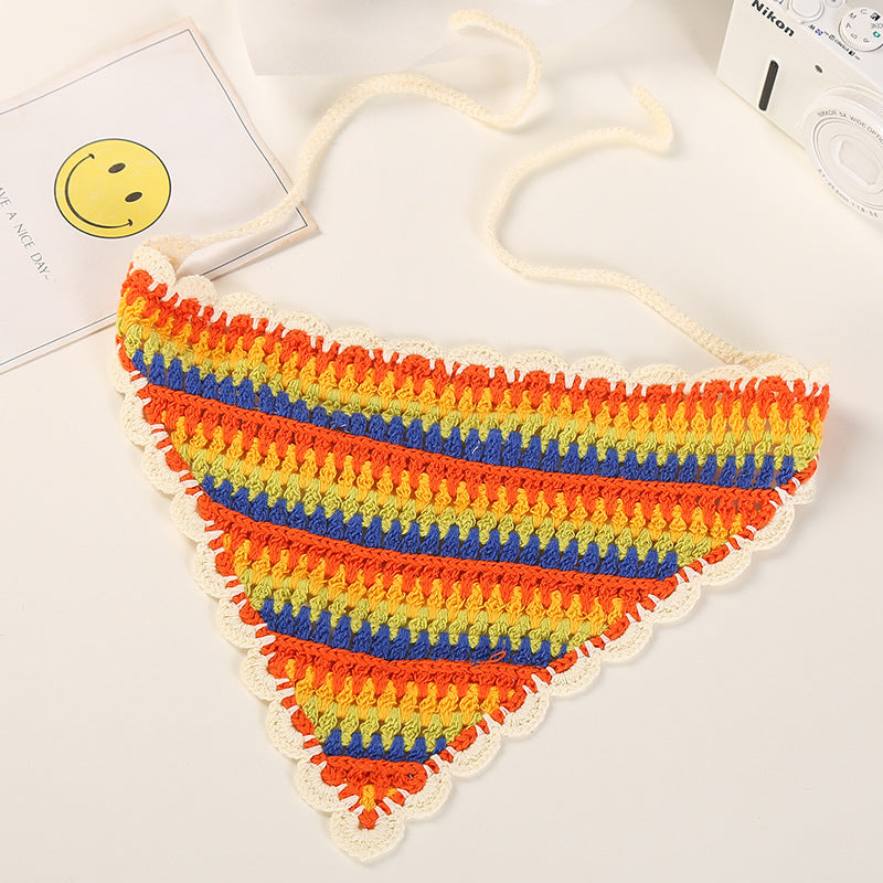 Hand Crochet Rainbow Bandana-CALLISTARI