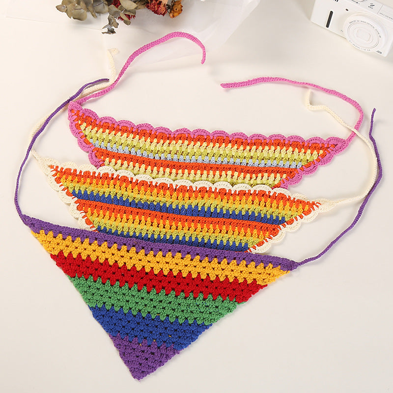 Hand Crochet Rainbow Bandana-CALLISTARI