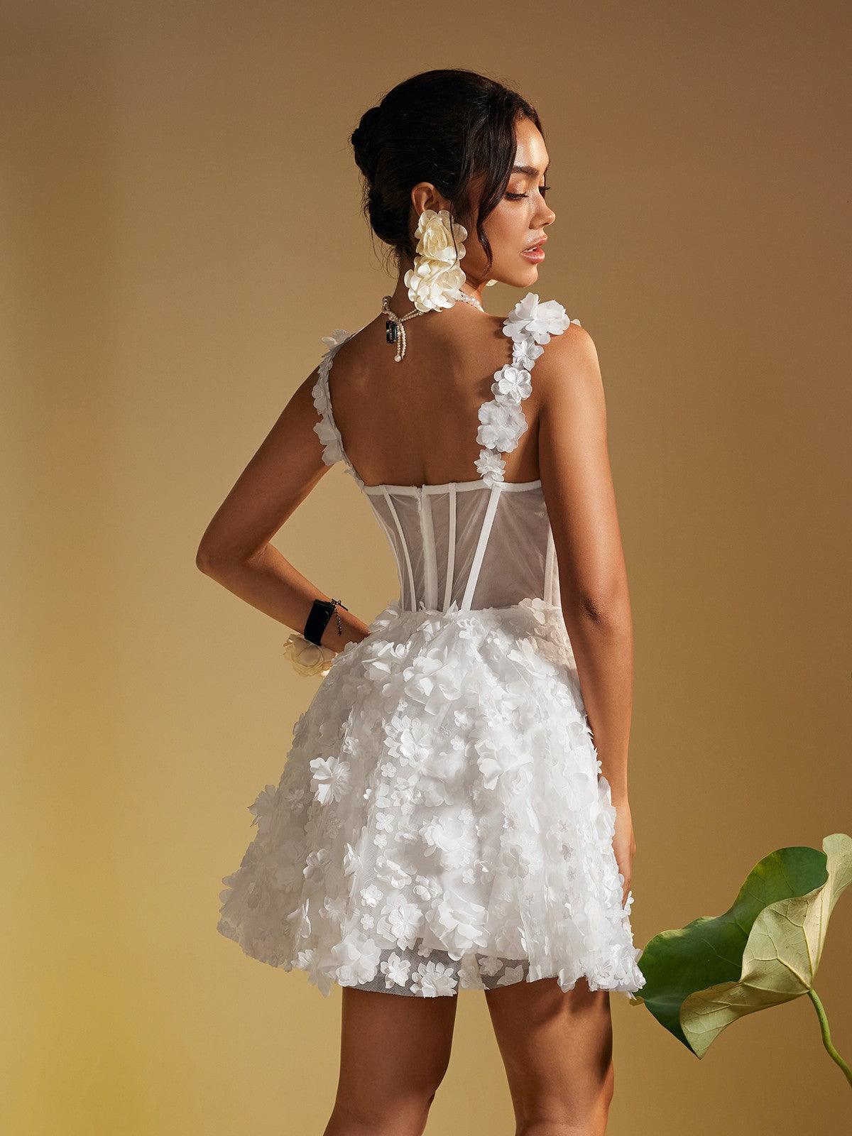 Magni Spaghetti Flower Patchwork Mini Dress - Mew Mews