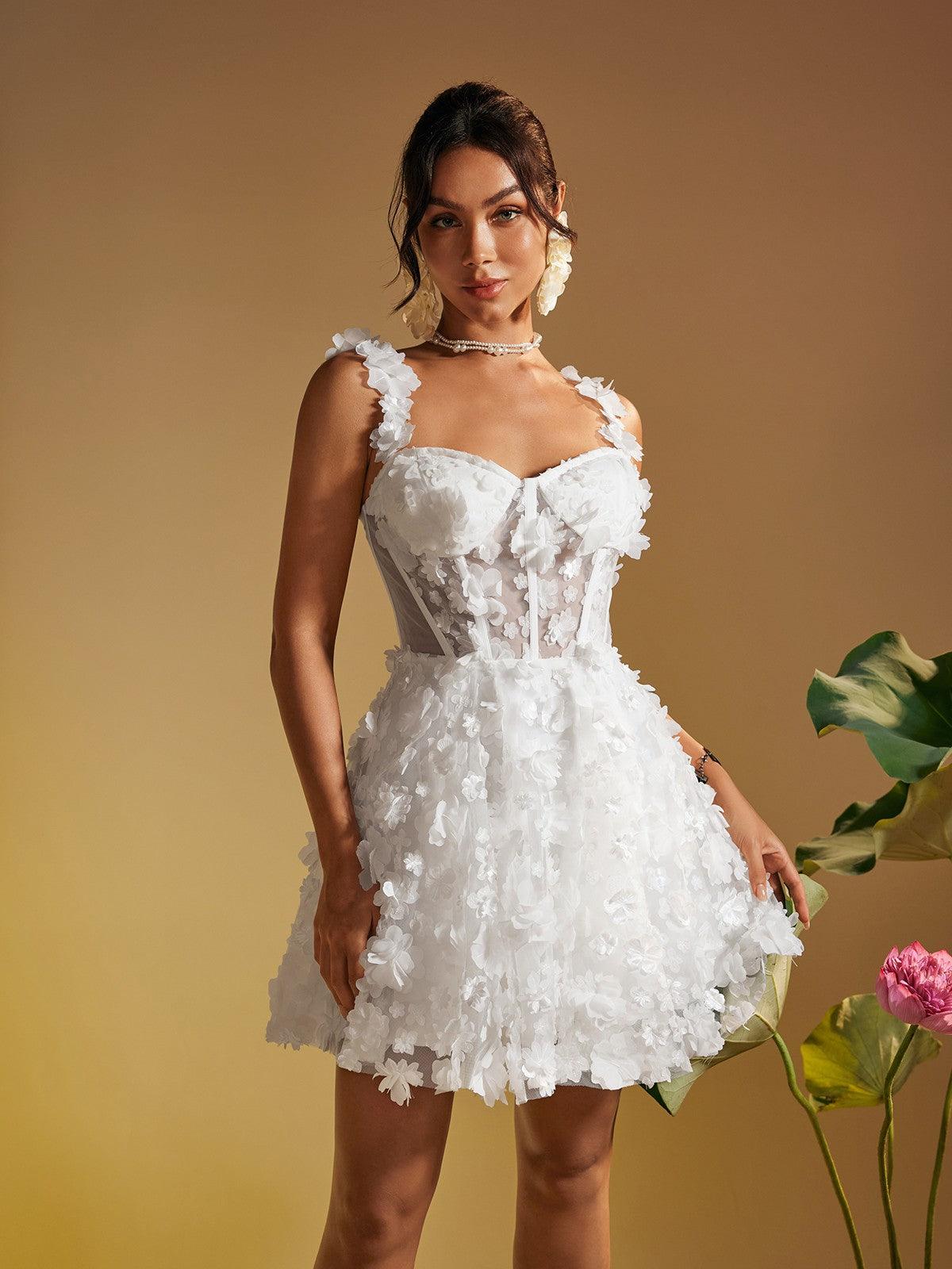 Magni Spaghetti Flower Patchwork Mini Dress - Mew Mews