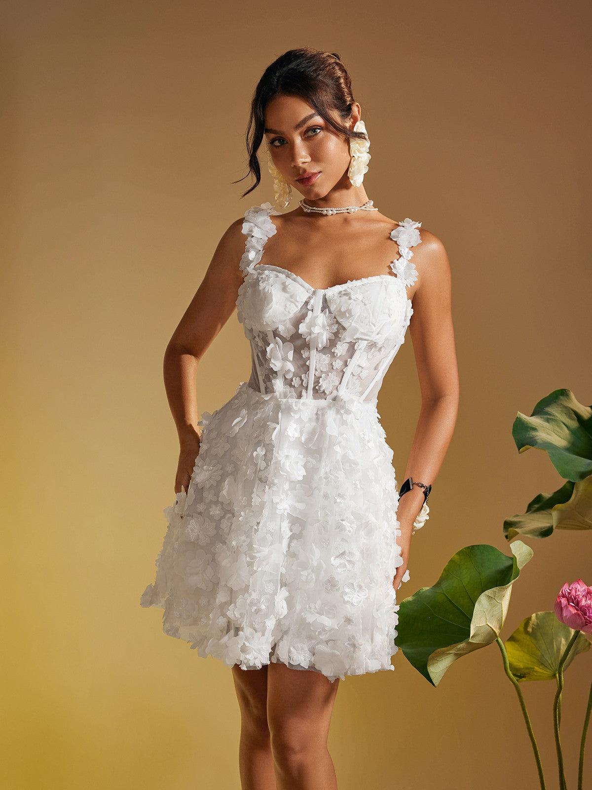 Magni Spaghetti Flower Patchwork Mini Dress - Mew Mews