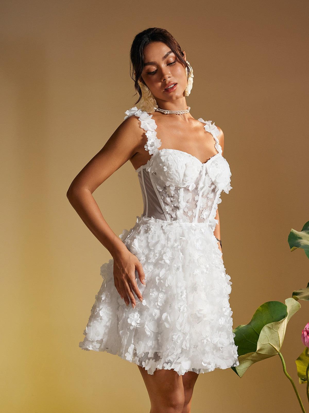 Magni Spaghetti Flower Patchwork Mini Dress - Mew Mews