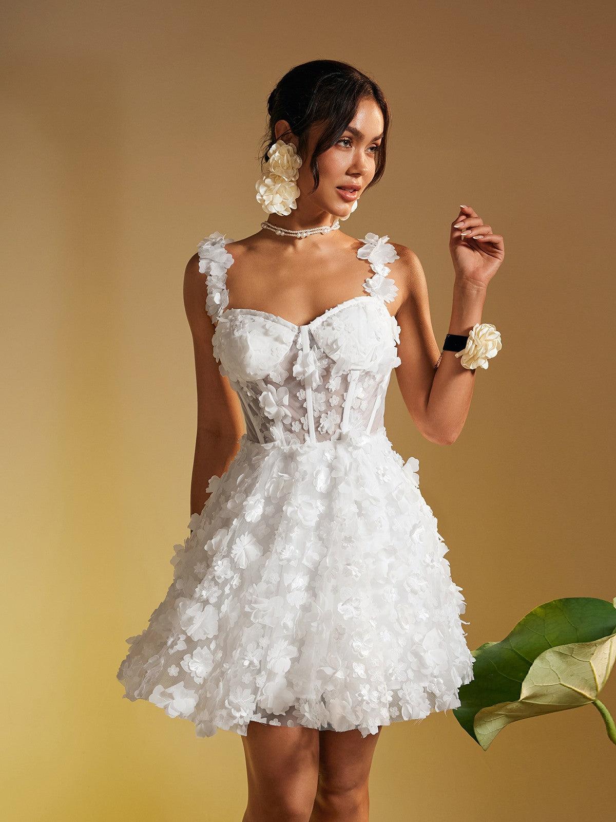 Magni Spaghetti Flower Patchwork Mini Dress - Mew Mews