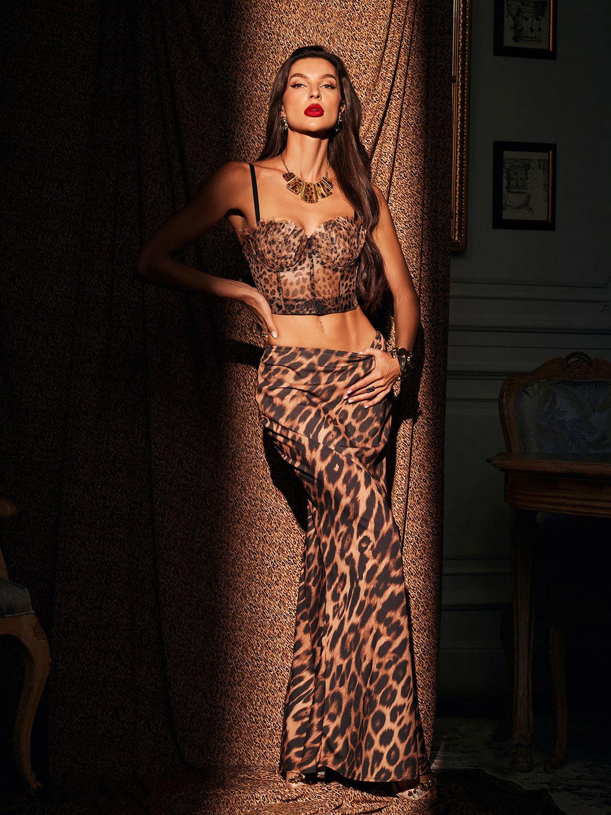 Mitchell Spaghetti Leopard Print Top - Mew Mews