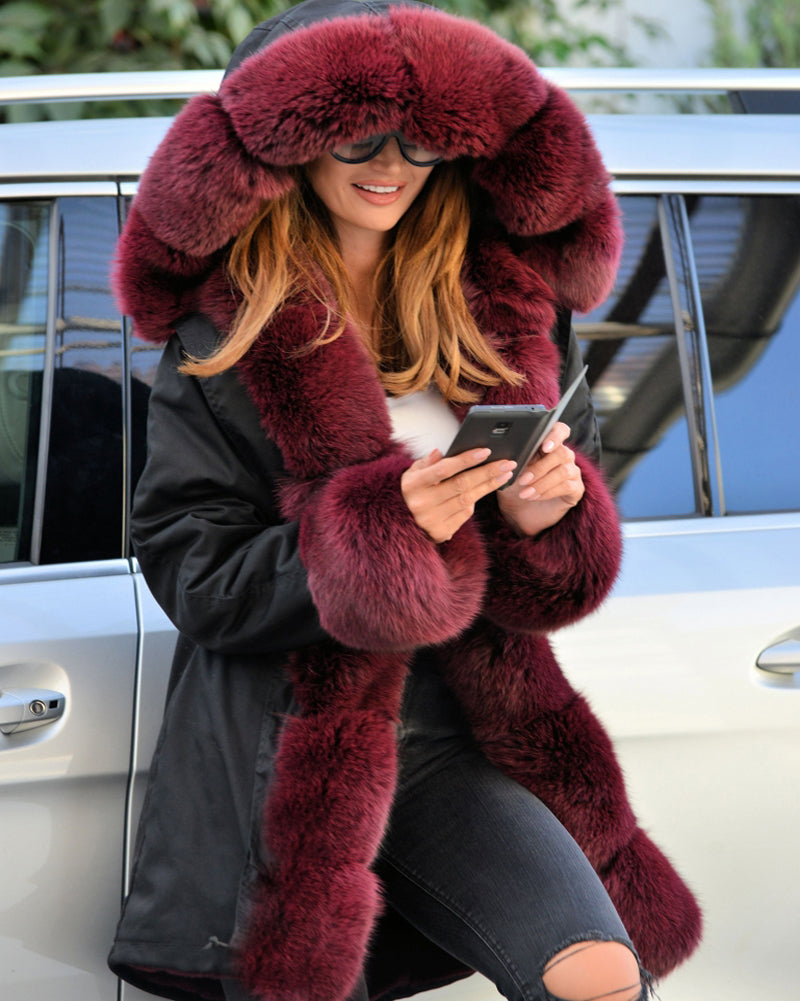 Callistari Women Winter Jacket Long Parka Coat Thick Faux Fur Casual Outwear Military Hooded Warm Coat-CALLISTARI