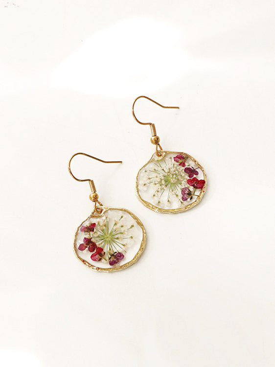 Retro Country Style Dried Flower Earrings-CALLISTARI