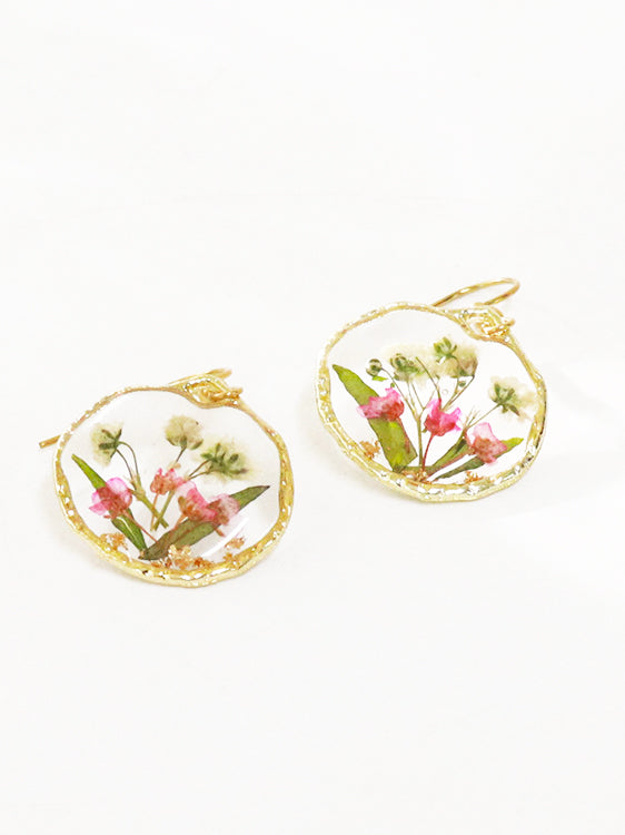Retro Country Style Dried Flower Earrings-CALLISTARI