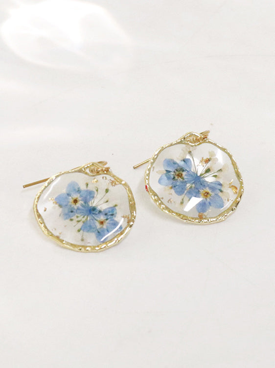 Retro Country Style Dried Flower Earrings-CALLISTARI