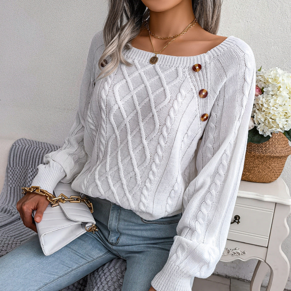 Casual Twist Knit Pullover Sweater-CALLISTARI