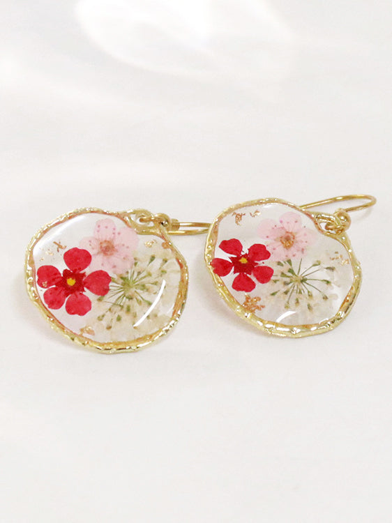 Retro Country Style Dried Flower Earrings-CALLISTARI