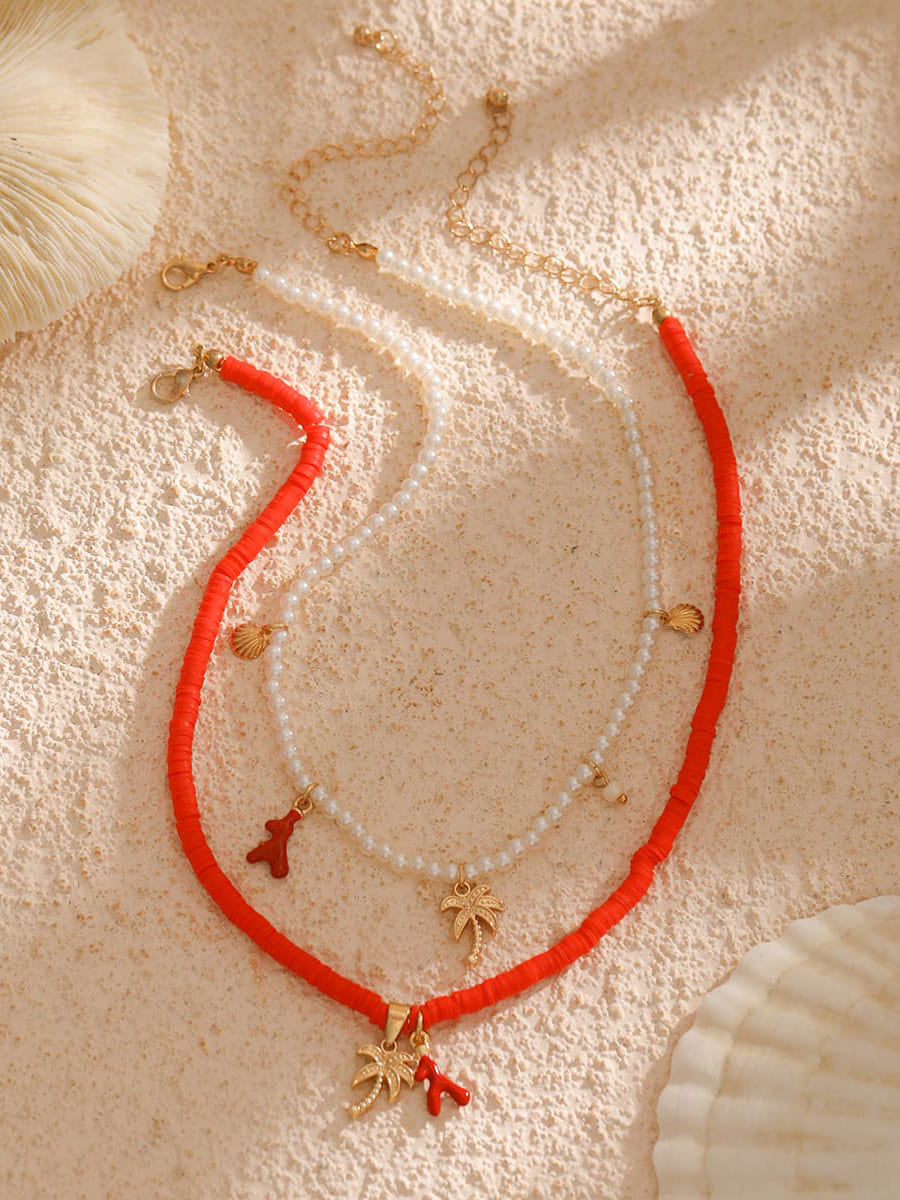Tahiti Sunset Pearl Beach Necklace Gold-CALLISTARI