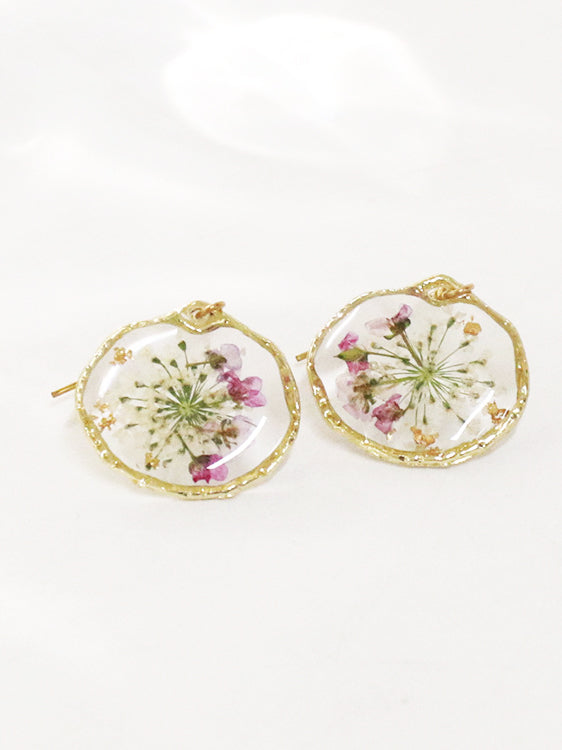 Retro Country Style Dried Flower Earrings-CALLISTARI