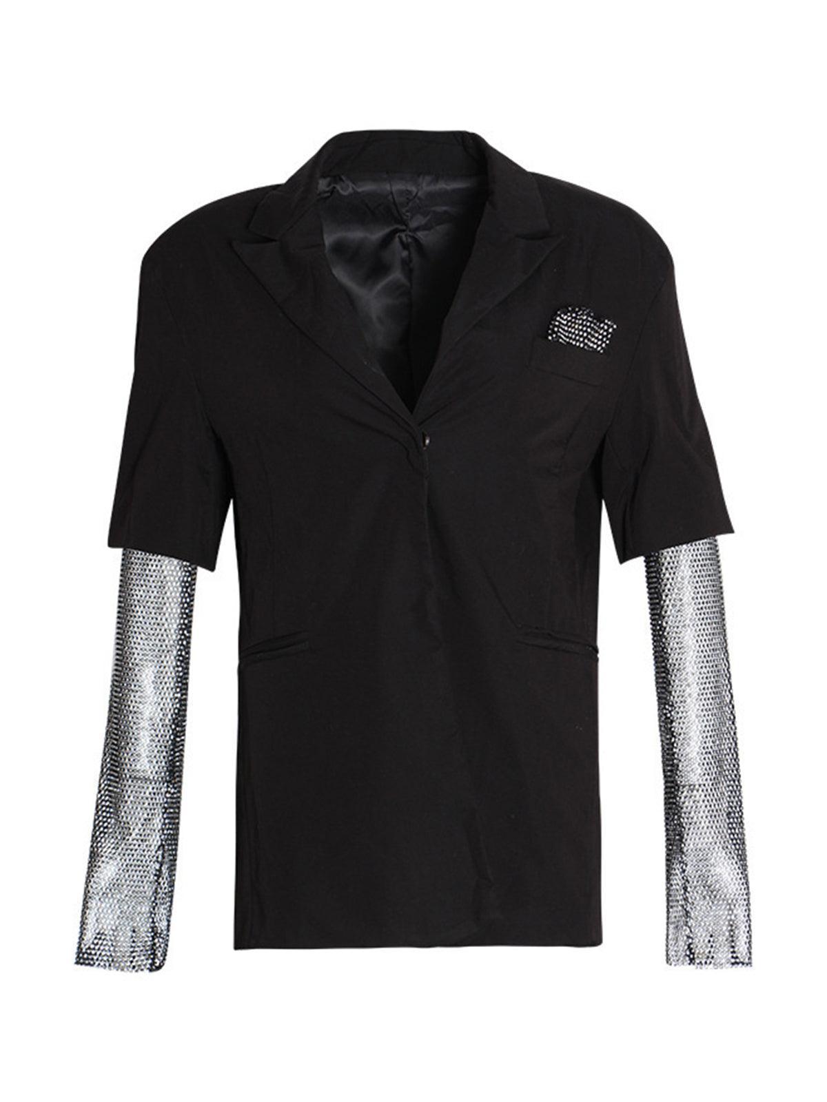 Odelia Mesh Long Sleeve Blazer - Mew Mews