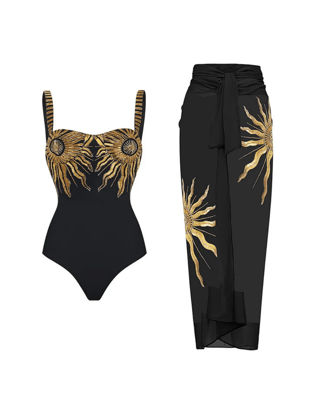 Rayya Sunflower Sequin Swimwear Two Piece Set - Mew Mews