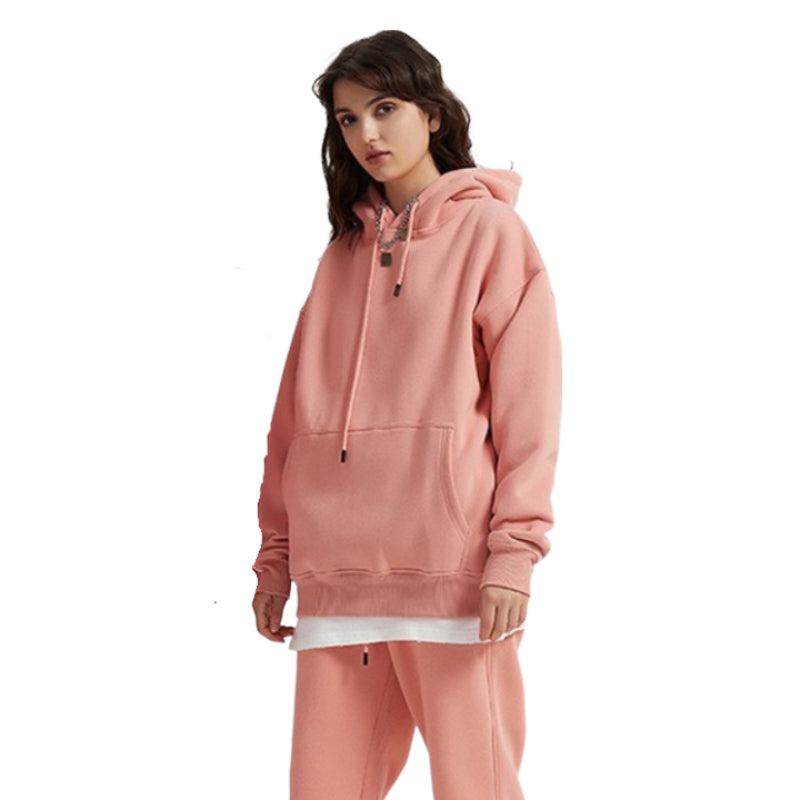 Relaxed Fit Long Fleece Plain Thick Hoodie-CALLISTARI