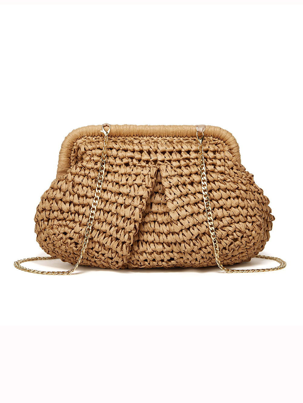 Cloud Dumpling Straw Crossbody Clutch-CALLISTARI