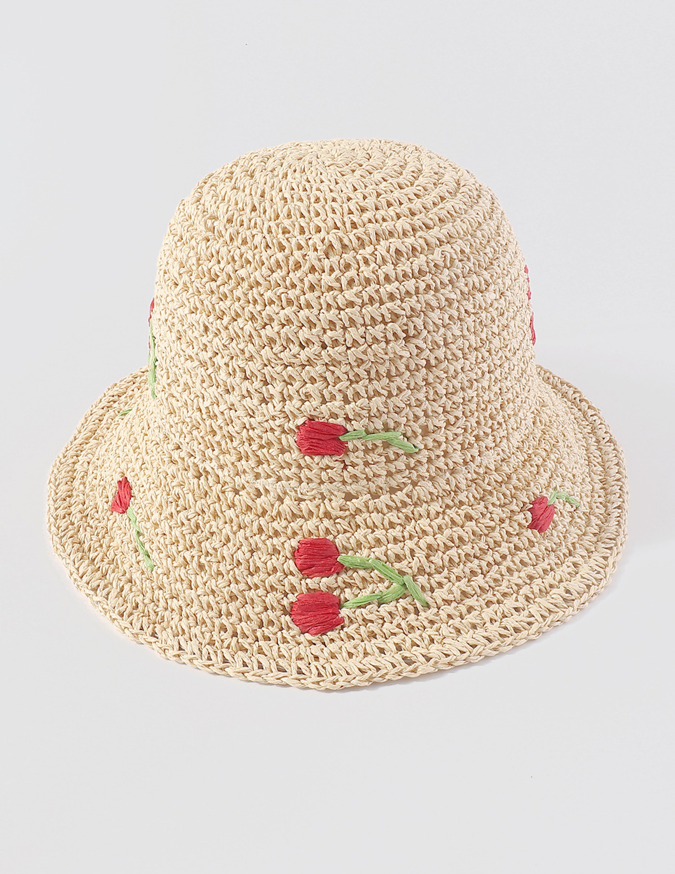 Woven Flower Bucket Hat-CALLISTARI