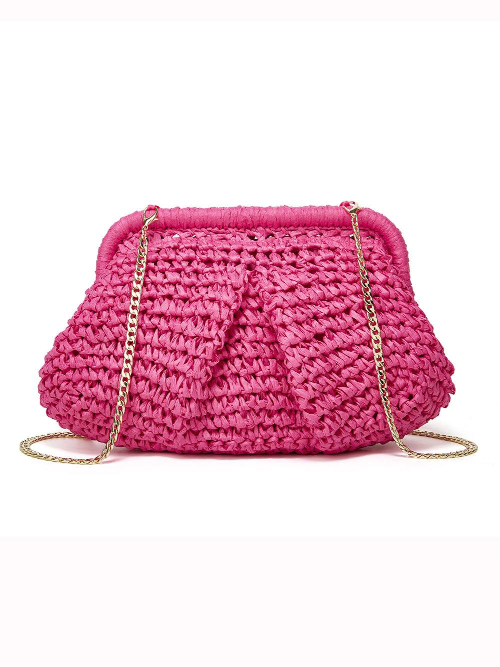 Cloud Dumpling Straw Crossbody Clutch-CALLISTARI