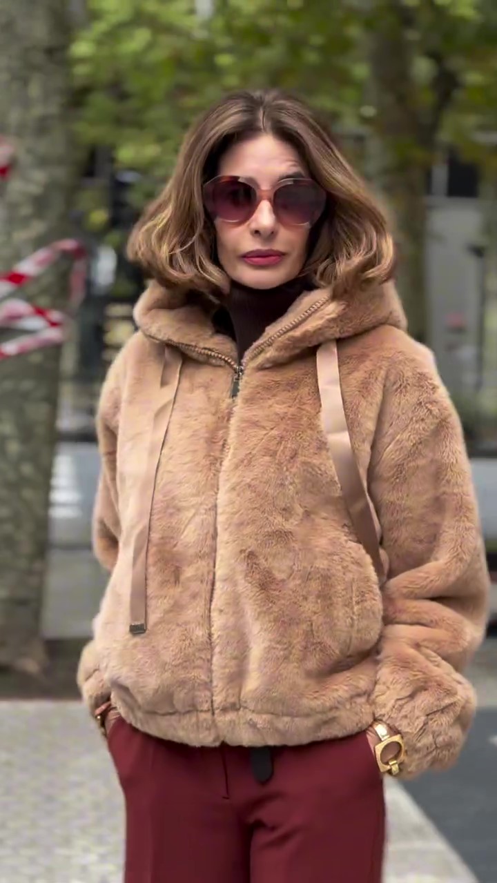 Designer fur winter coat