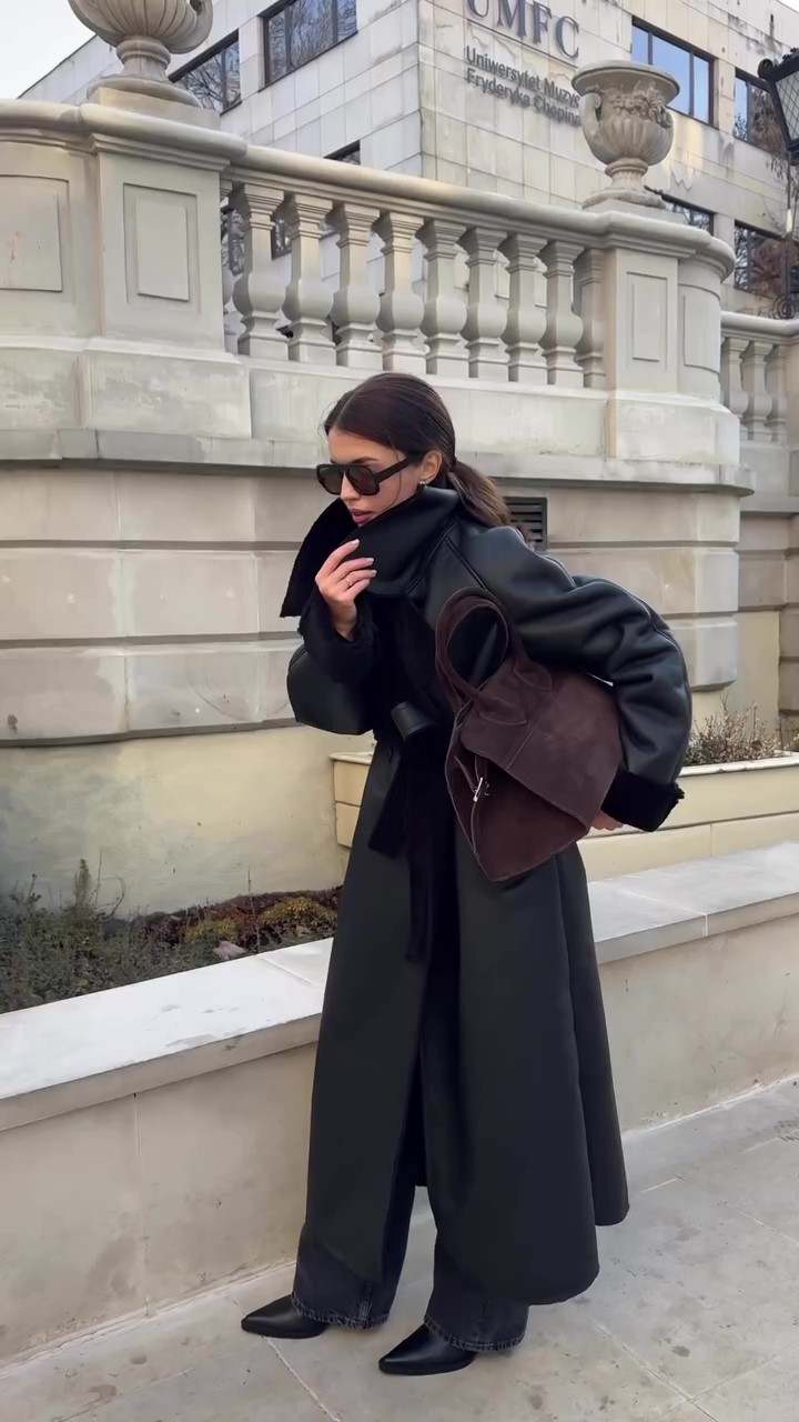 Designer oversized fur winter coat