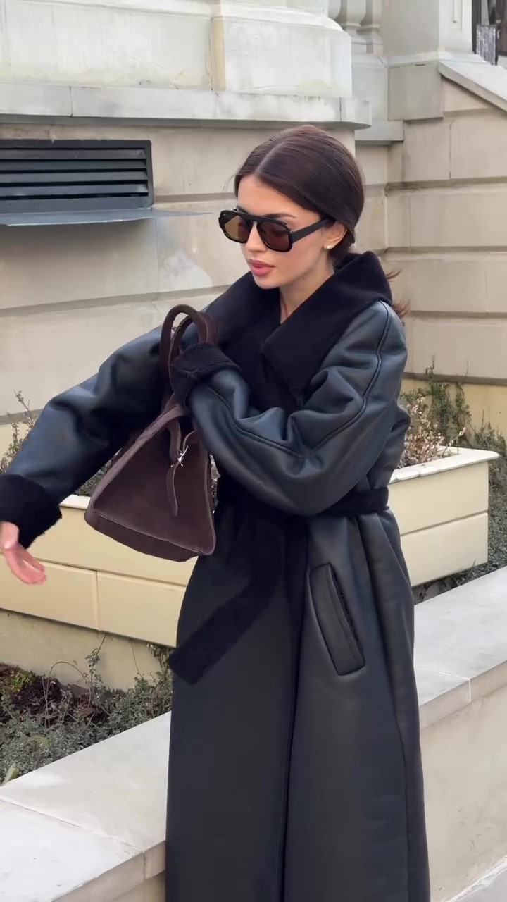 Designer oversized fur winter coat