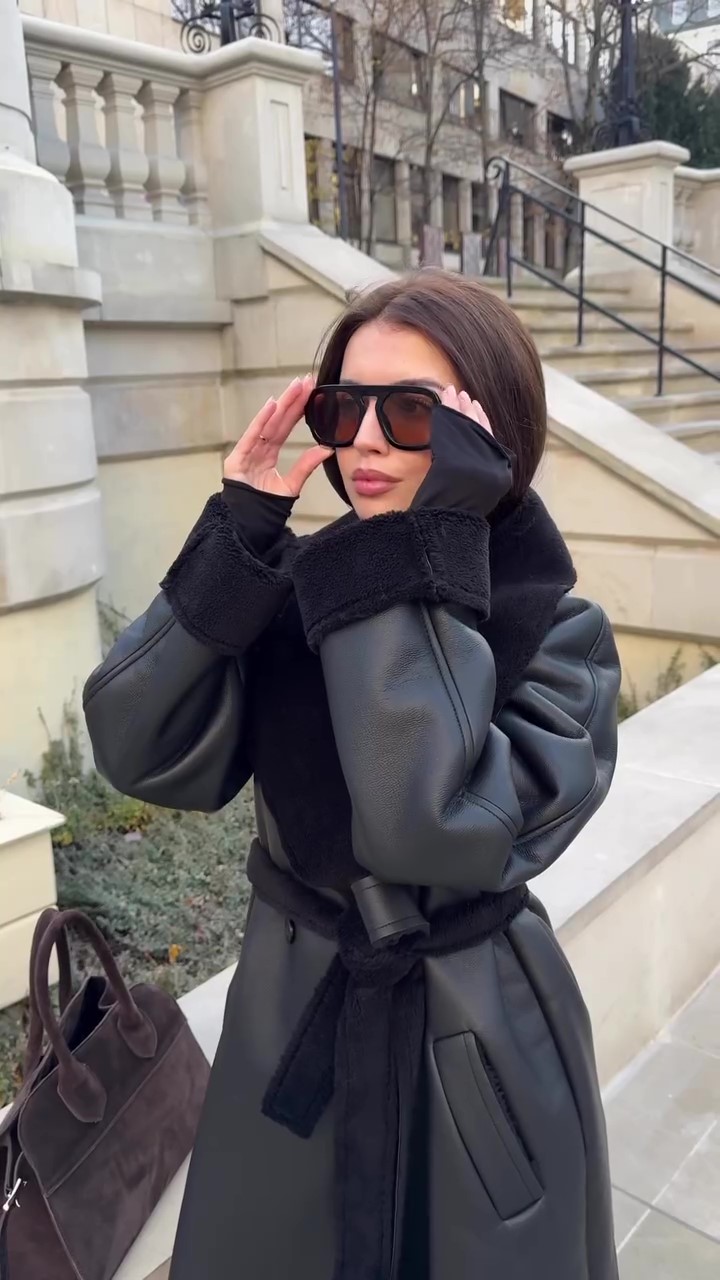 Designer oversized fur winter coat