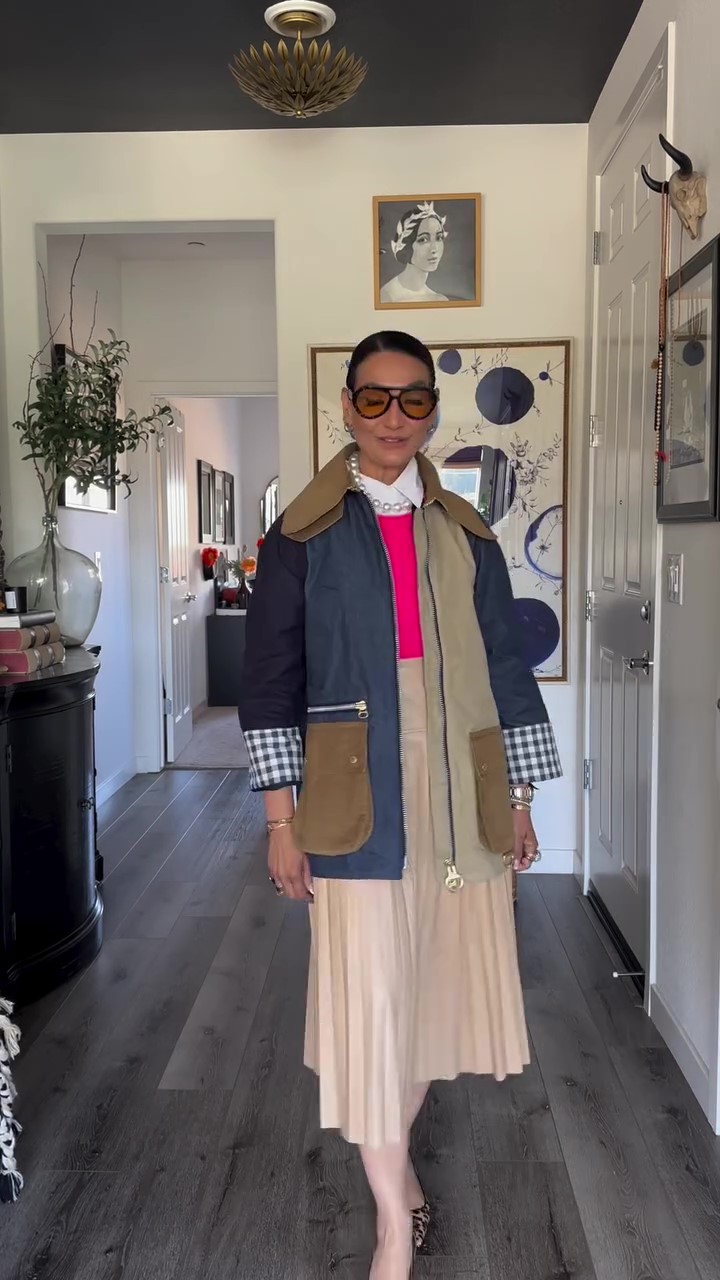 Designer color block jacket