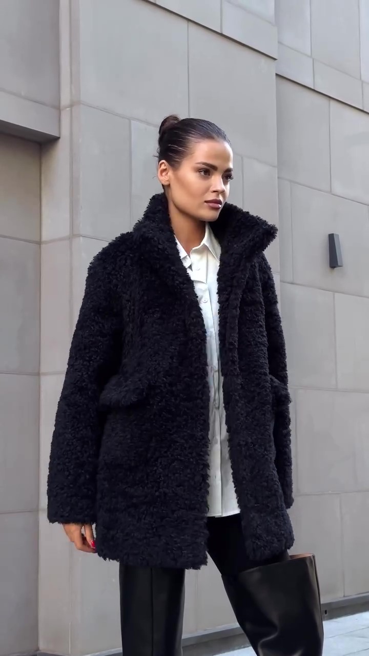 Navy fur winter coat