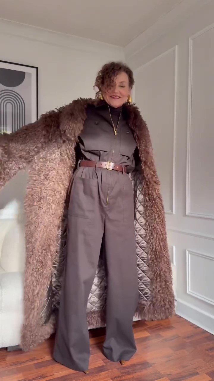 Designer belted work jumpsuit