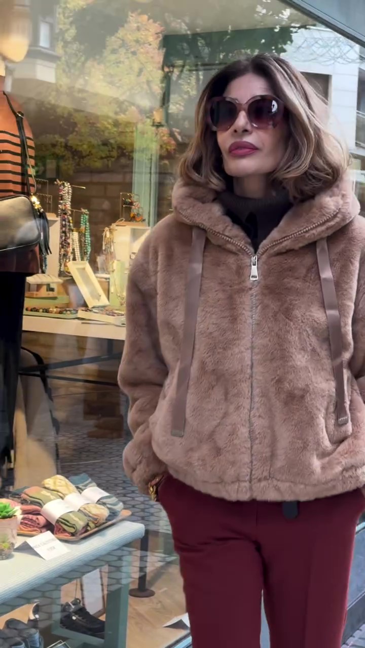 Designer fur winter coat