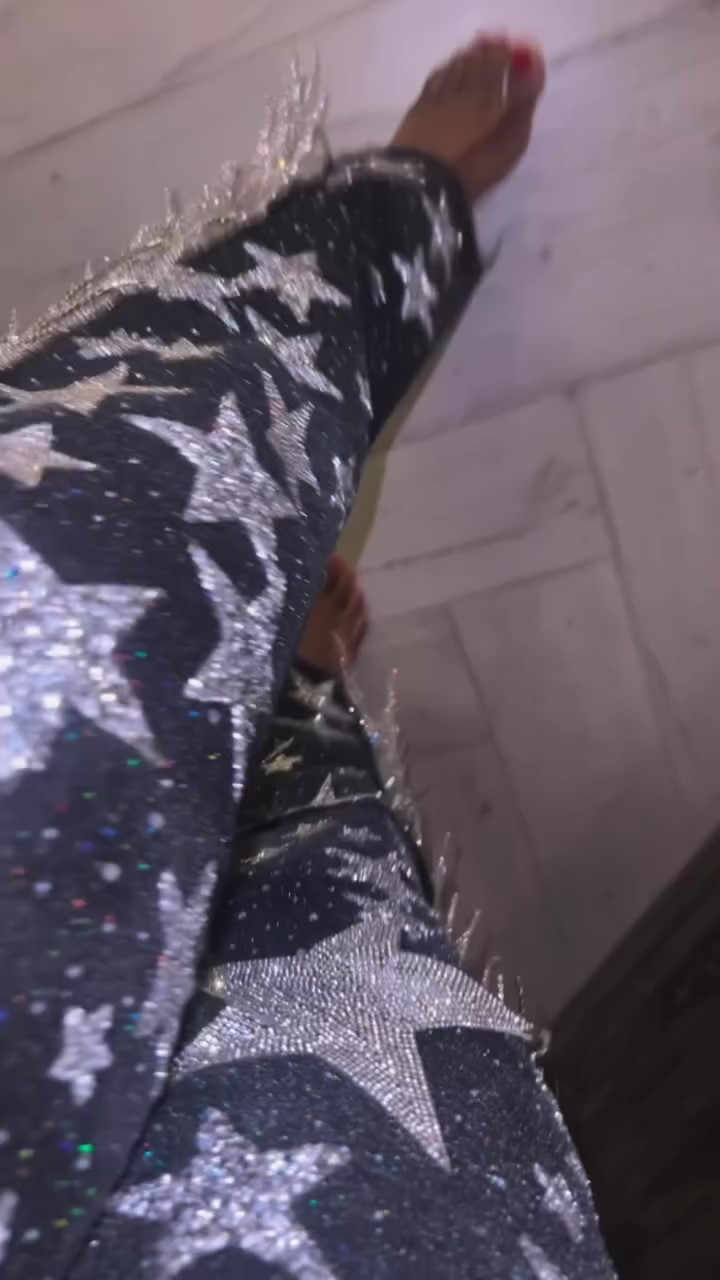 Designer handmade pearl chain jeans