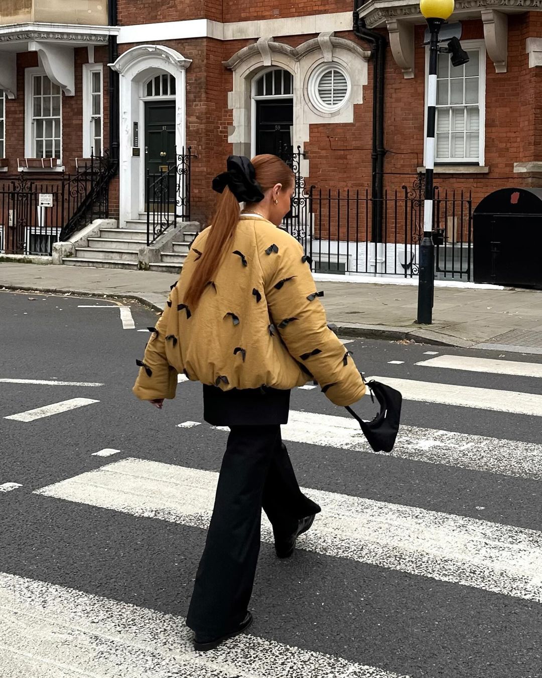 Bow oversized short coat