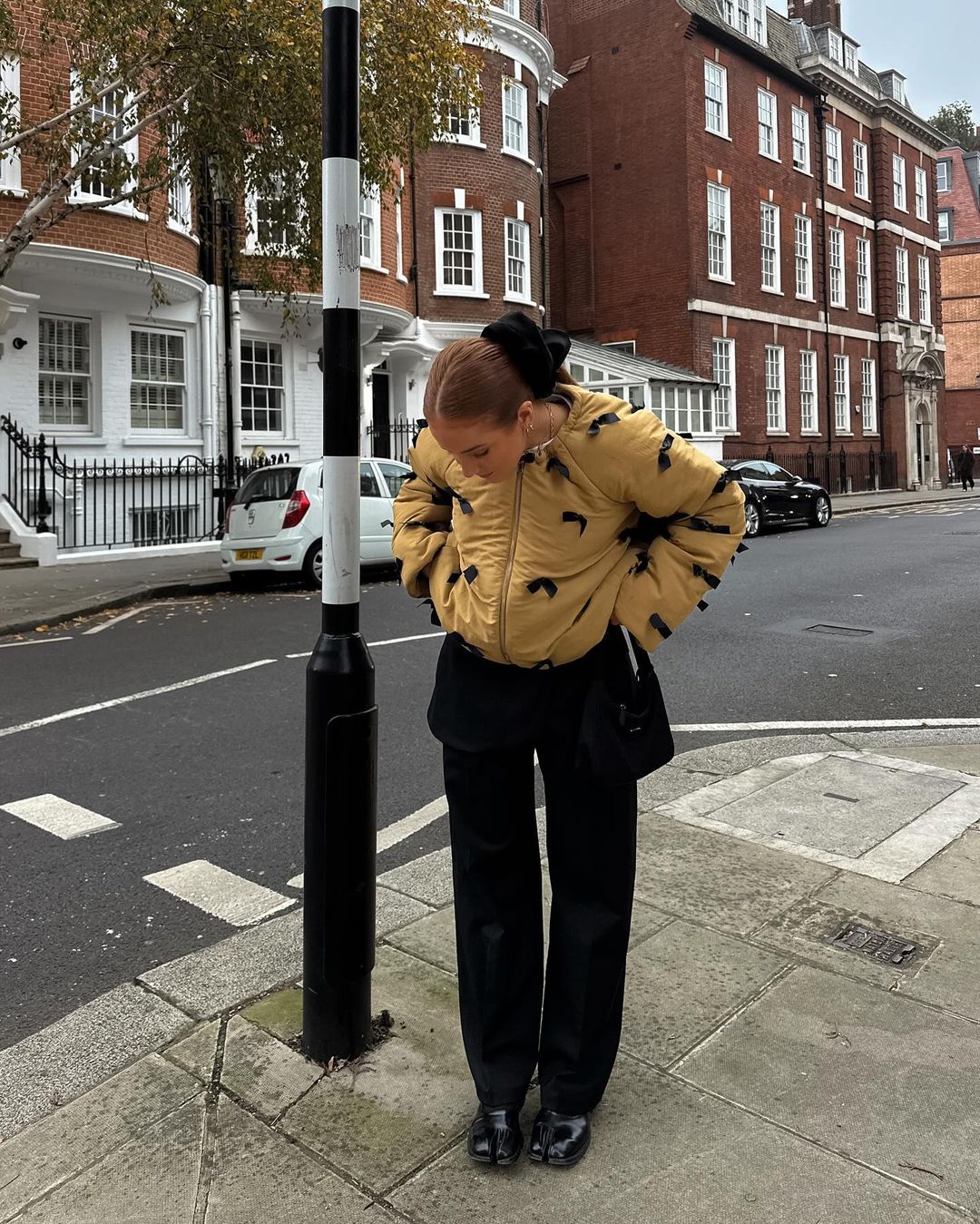 Bow oversized short coat