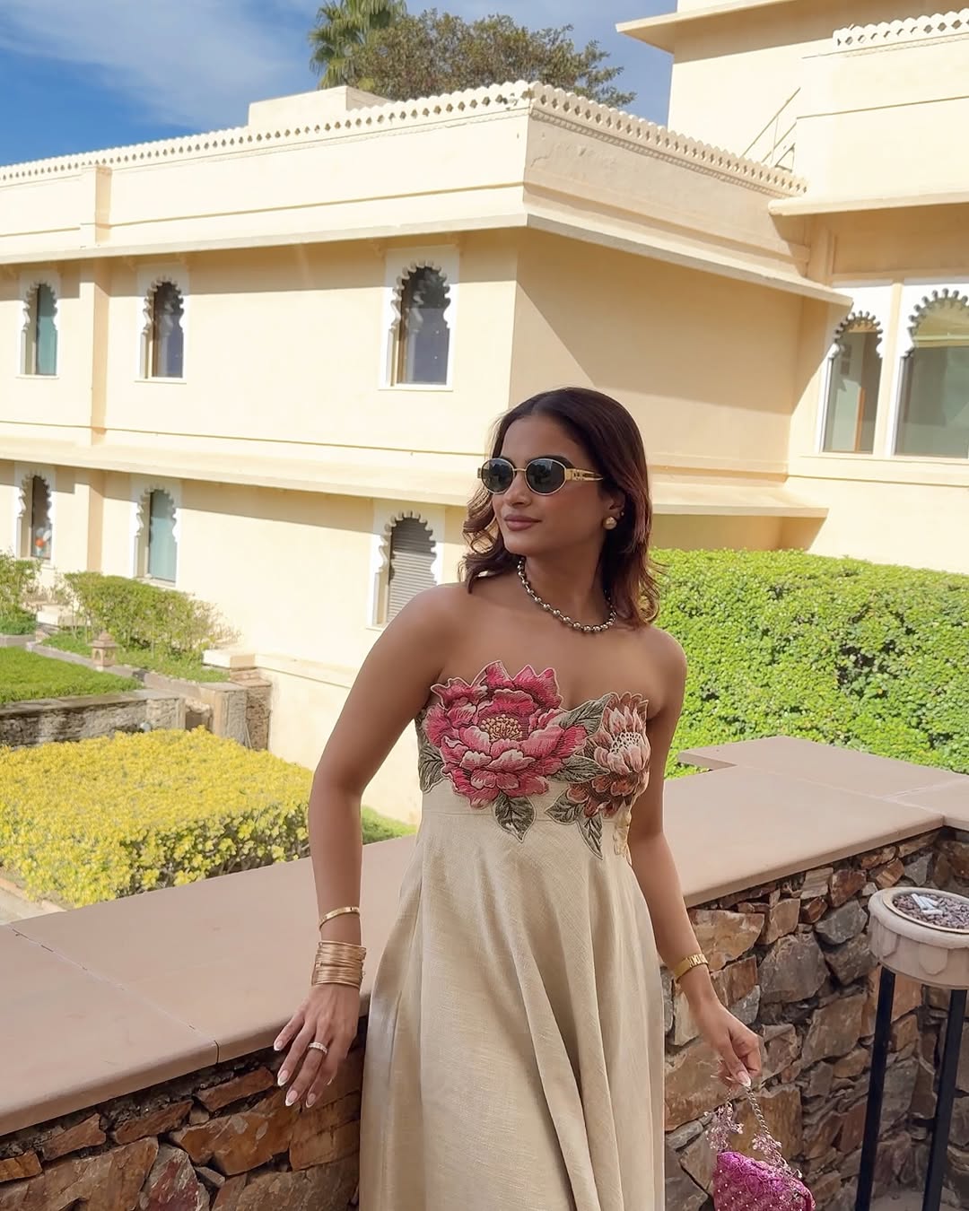 Holiday Floral Embroidered Midi Dress