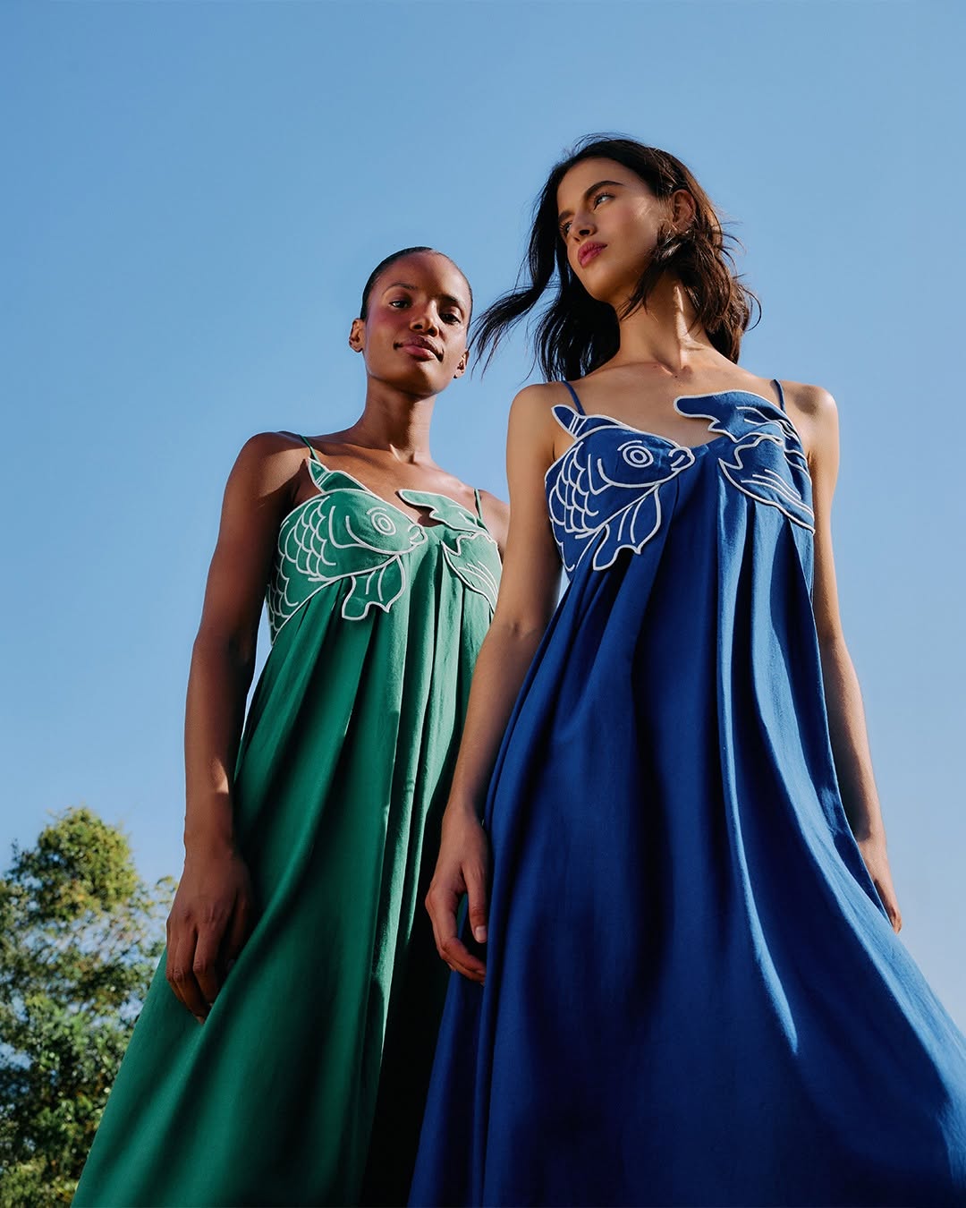 Fish Top Linen Blend Maxi Dress-CALLISTARI