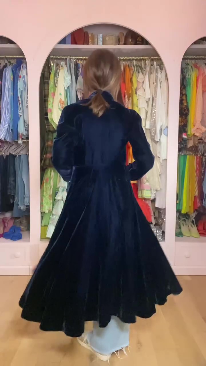 Winter velvet overcoat