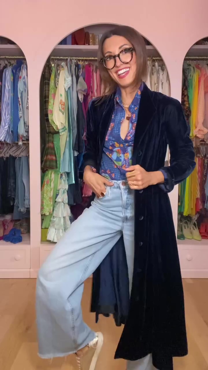 Winter velvet overcoat