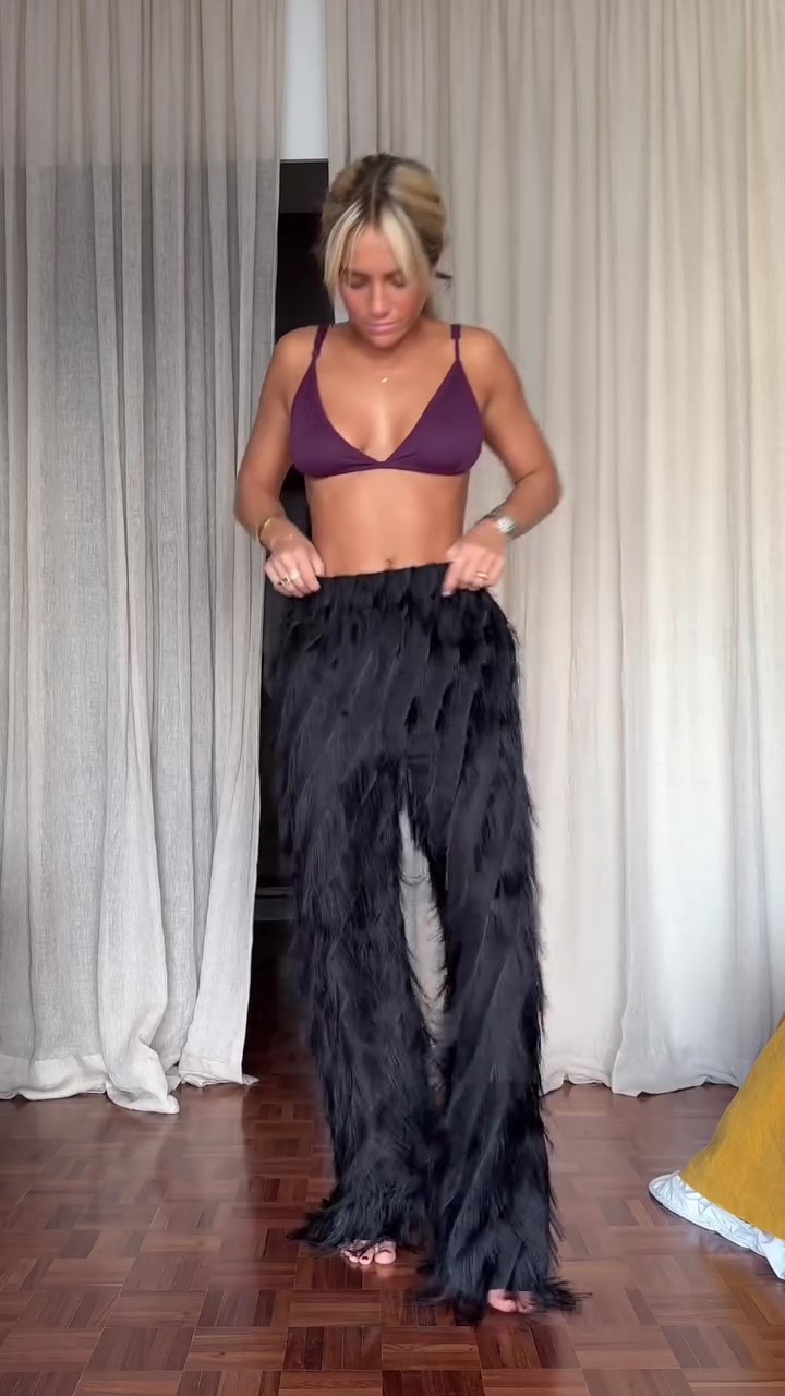 Designer party fringed trousers