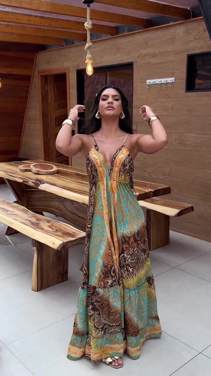 Beach Bohemian Deep V Maxi Dress