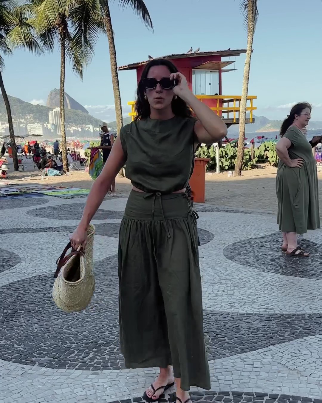 Vacation Linen Skirt Sleeveless Suit