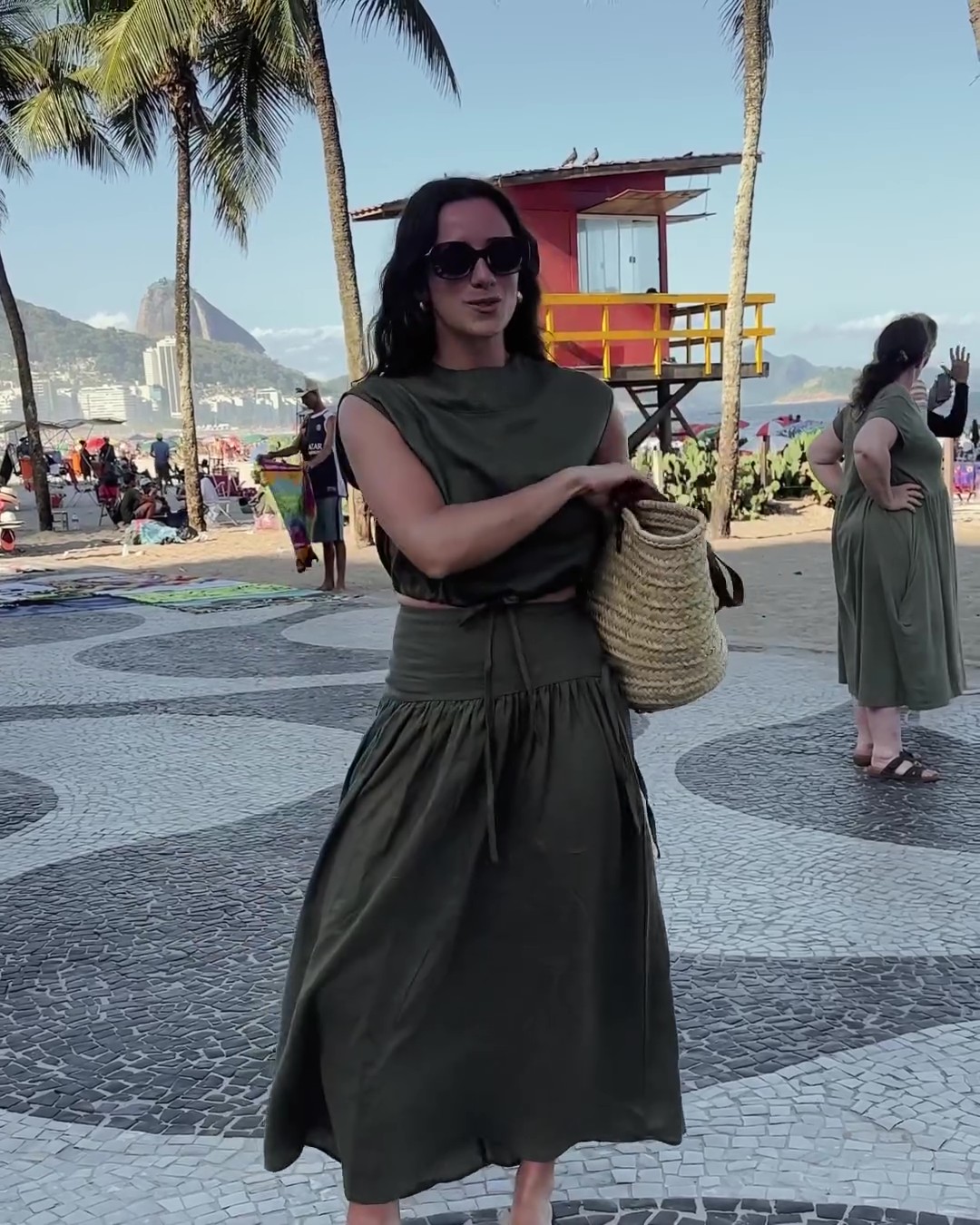 Vacation Linen Skirt Sleeveless Suit