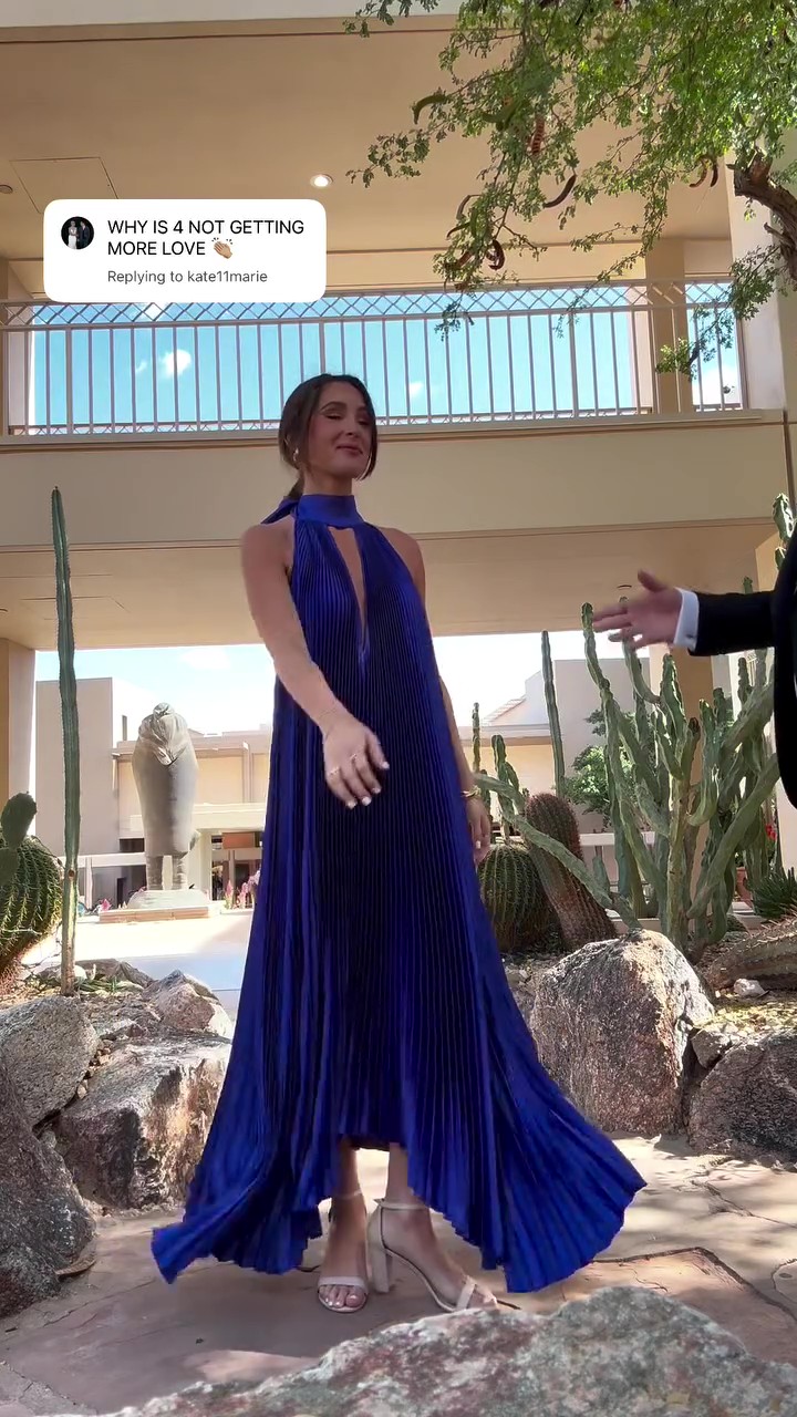 Velvet pleated maxi opera gown