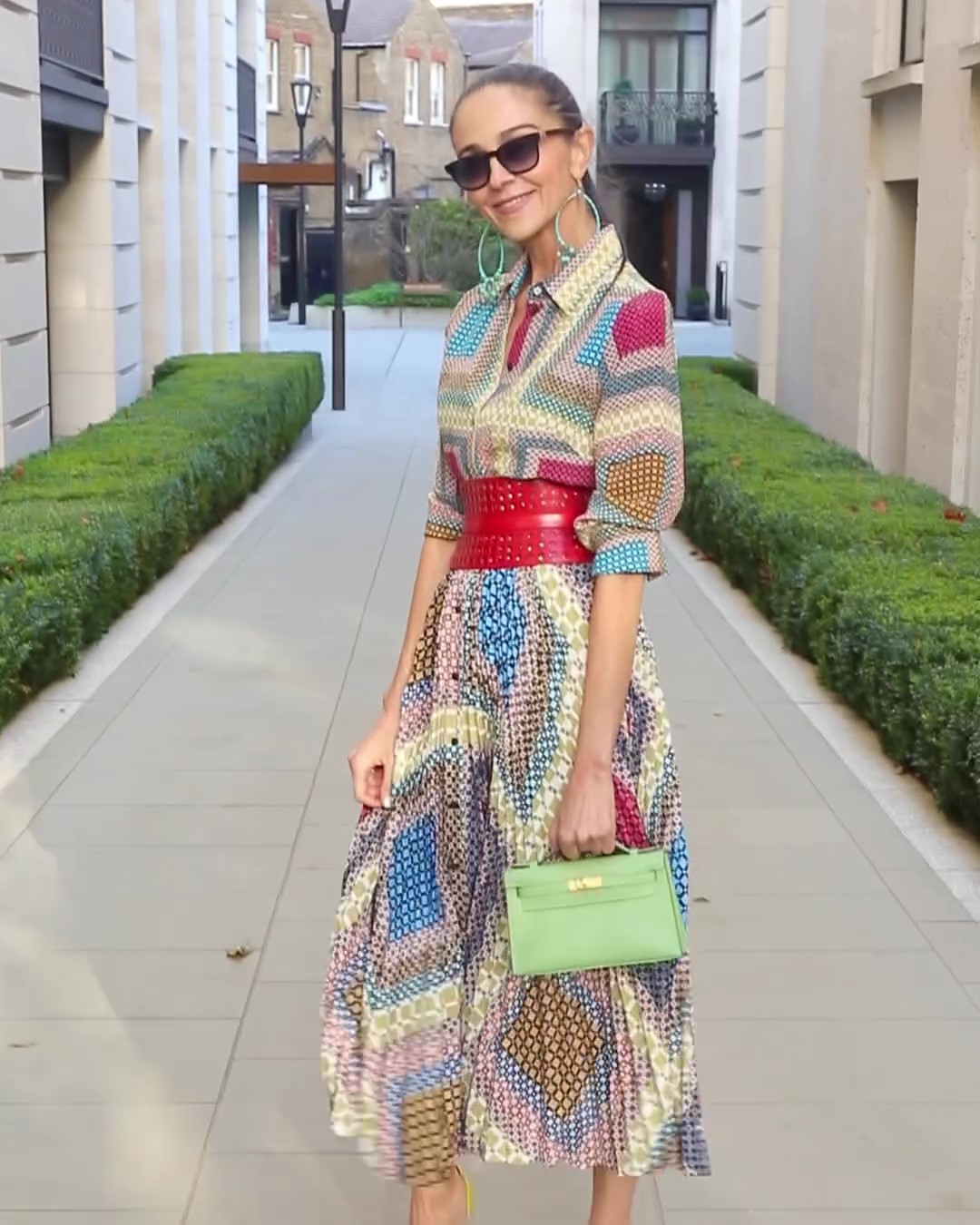 Designer handmade belted dress