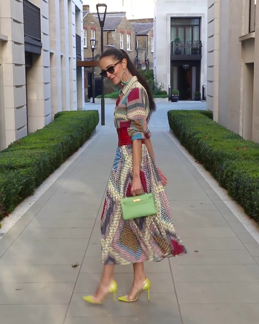 Designer handmade belted dress