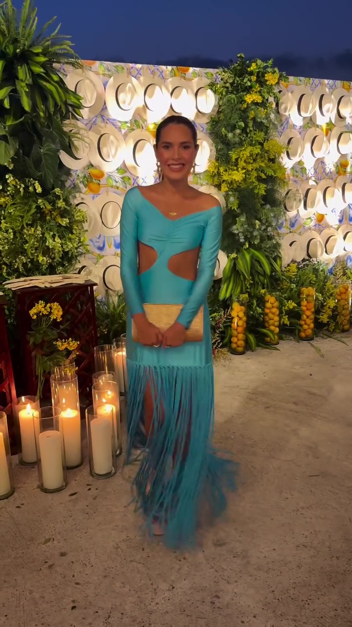 Party Waist Cutout Maxi Fringe Dress