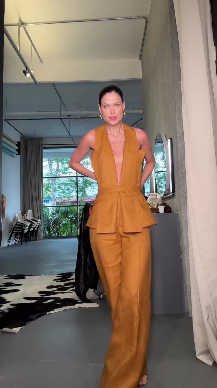 Designer linen trouser suit