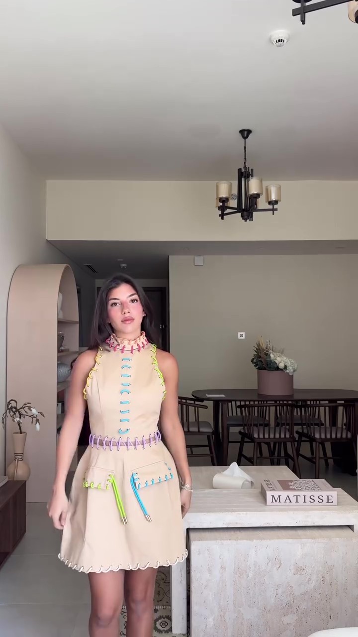 Resort Style Handmade Colorful Rope Dress